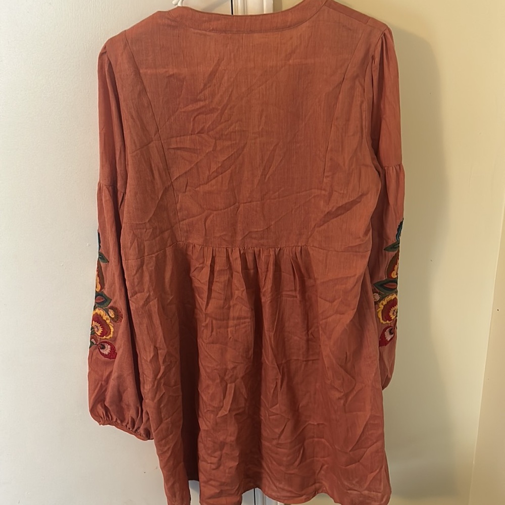 Umgee Floral Embroidered Bohemian Dress - Picture 5 of 7
